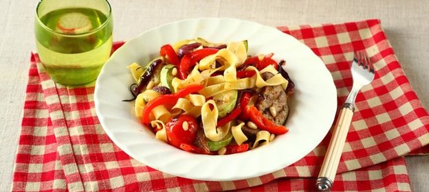 Паста с овощами-гриль