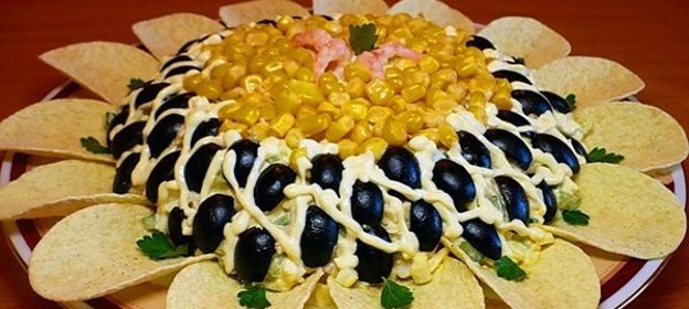 Салат новогодний Подсолнух