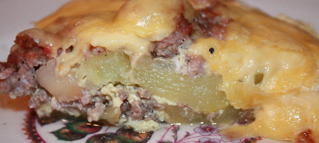 Сочная запеканка из цукини с фаршем