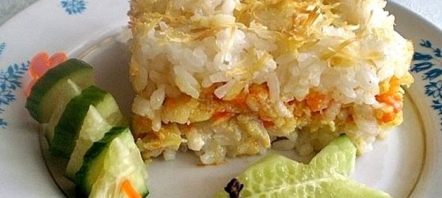 Рыбная запеканка с рисом
