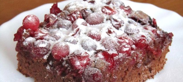 Шоколадный пирог с клюквой