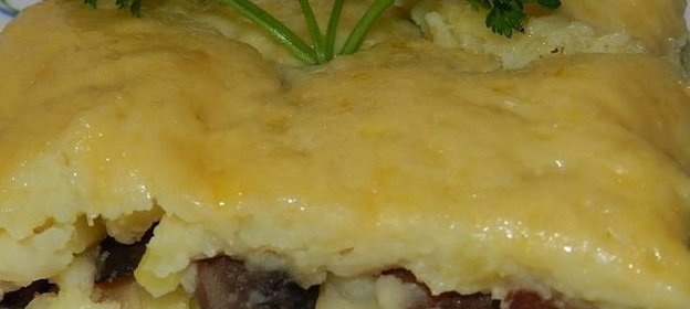 Картофельная запеканка с шампиньонами