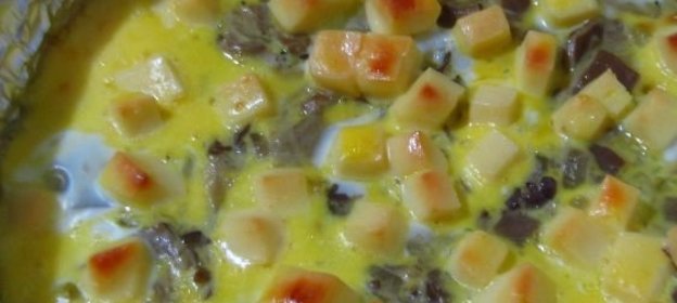 Макароны, запеченные с грибами