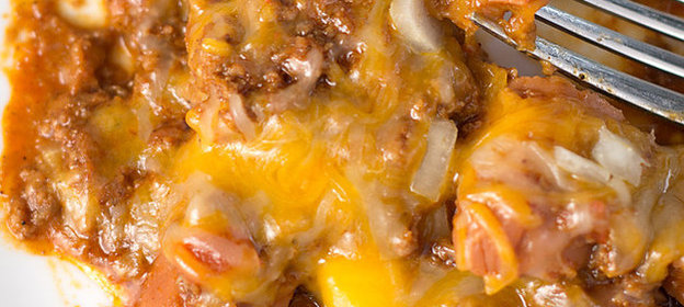 Запеканка с сосисками