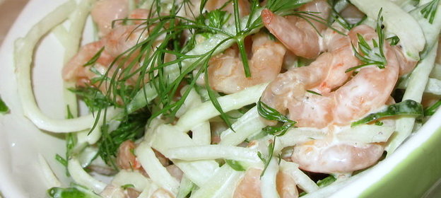 Китайский салат (огурцы-креветки)