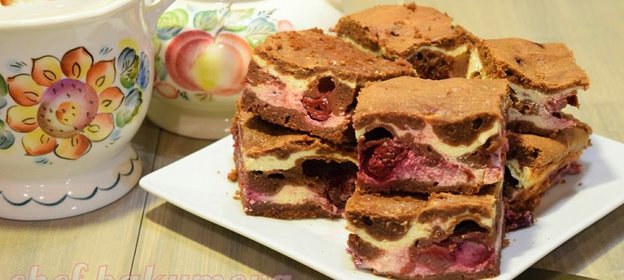 Шоколадно-творожный БРАУНИ с вишней. Видео