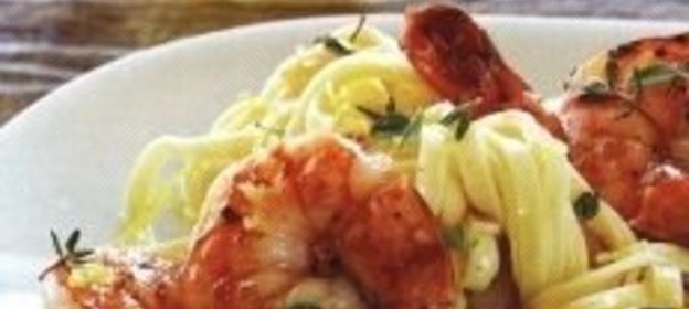 Лапша с креветками