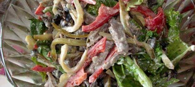 Салат из говядины и грибов