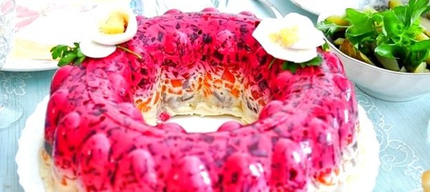 Селедка под шубой с желатином