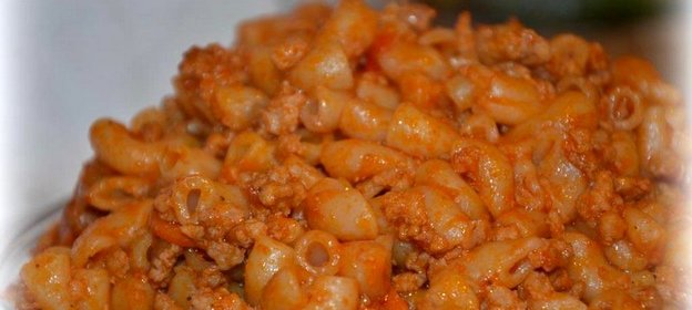 Макароны с фаршем и томатной зажаркой