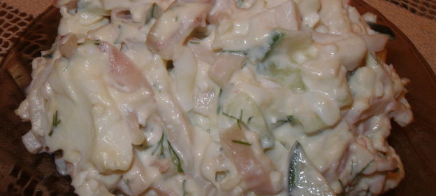 Салат крабы-кальмары