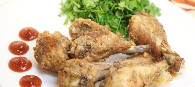 Куриные голени в сухарях