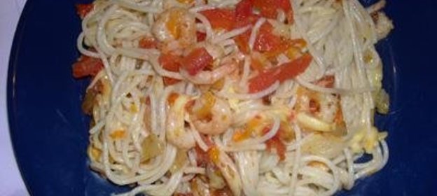 Спагетти с креветками
