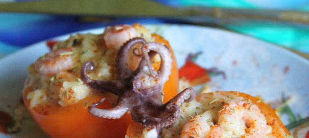 Помидоры,фаршированные пастой орзо