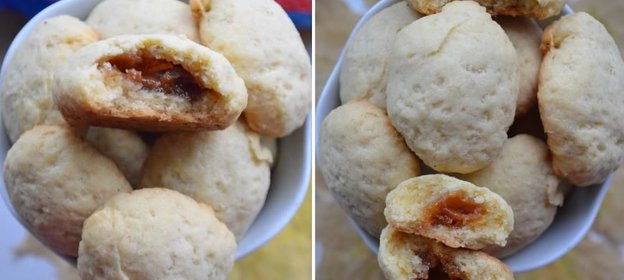 Песочно-манное печенье с вареной сгущенкой