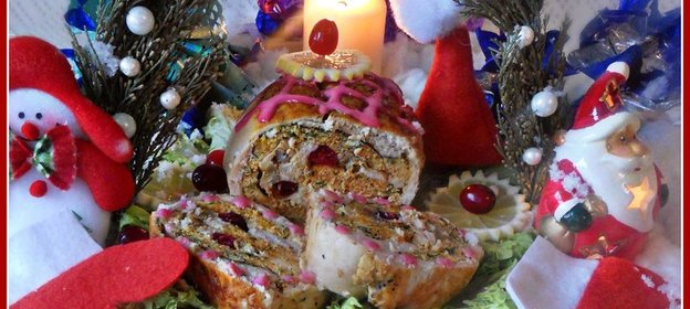 Куриный рулет Новогодняя фантазия