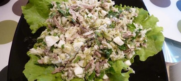 Салат из редьки с мясом