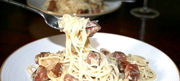 Паста с колбасой