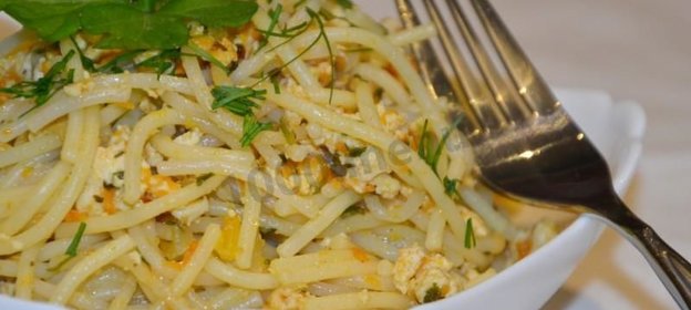 Спагетти с куриным фаршем