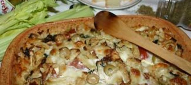 Пикантная хлебная запеканка