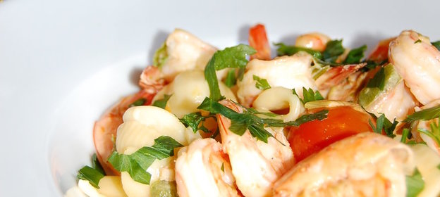 Паста с креветками в сливочном соусе