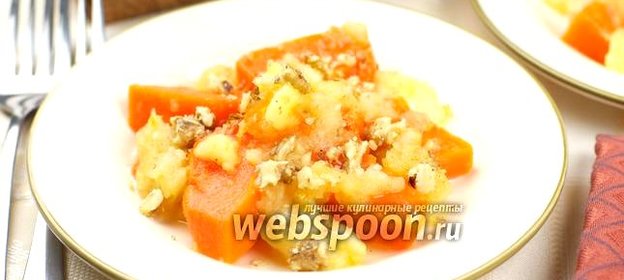 Десерт из тыквы и яблок