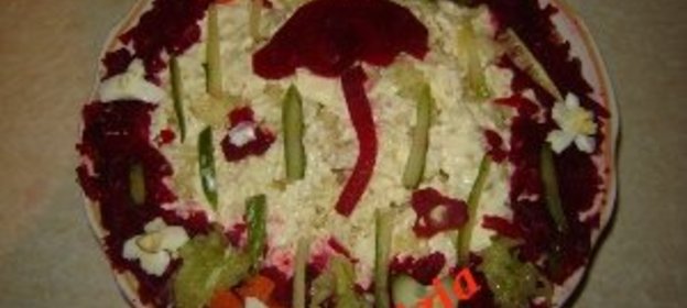 Салат Летний дождь(фантазия на тему Мимоза)