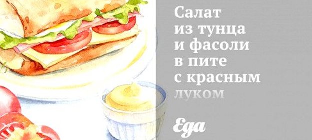 Салат из тунца и фасоли в пите с красным луком