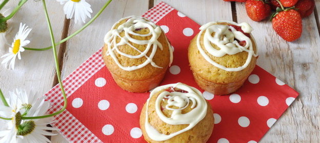 Кексики с клубникой и белым шоколадом