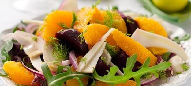Салат со свеклой, фенхелем и апельсинами