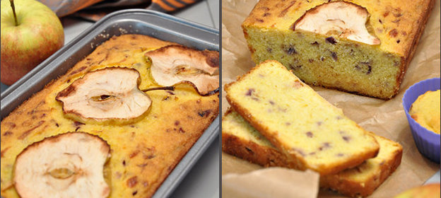 Яблочный, кукурузный кекс с сыром