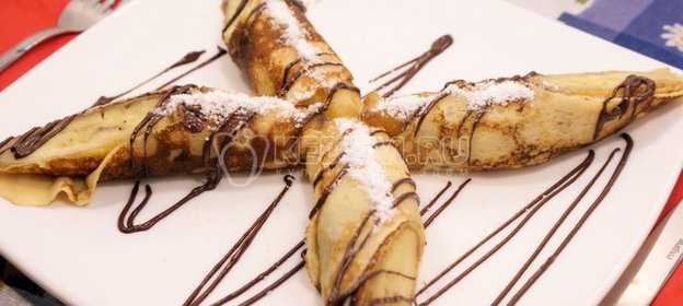 Блинчики с бананом и шоколадом