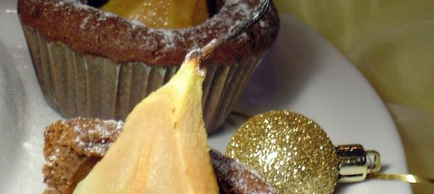 Маффины с грушей и шоколадом