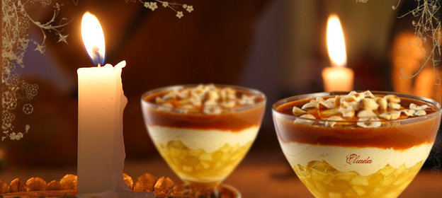 Яблочный десерт с орехами