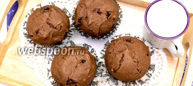 Шоколадные кексы с шоколадными каплями