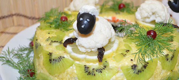 Новогодний салат Малахитовый браслет