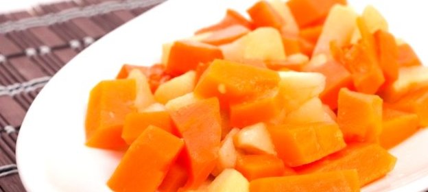 Запеченная тыква с яблоками