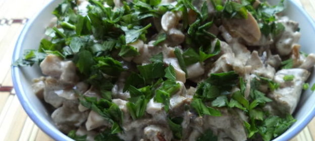 Салат из говяжьей печени