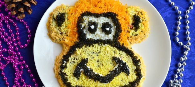 Салат Обезьяна с картофелем и морской капустой