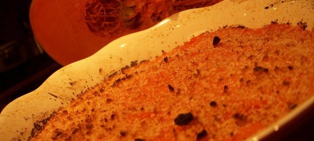 Тыквенный пармантье с морским окунем