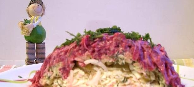 Копченый сыр под шубой