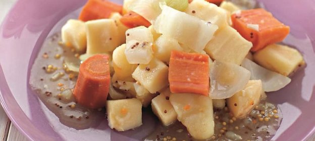 Овощи в медово-горчичном соусе