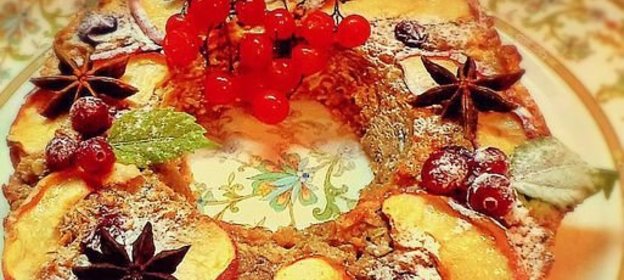 Кекс Новогодний Доброго здоровья! с творогом, йогуртом, клюквой и яблоком!