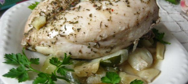 Куриная грудка с цукини и пореем на пару (Тест -драйв)