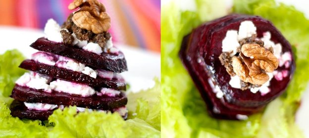 Свекольный мильфей с фетой