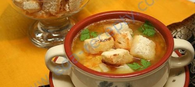 Гороховый суп на бульоне из баранины по-грузински