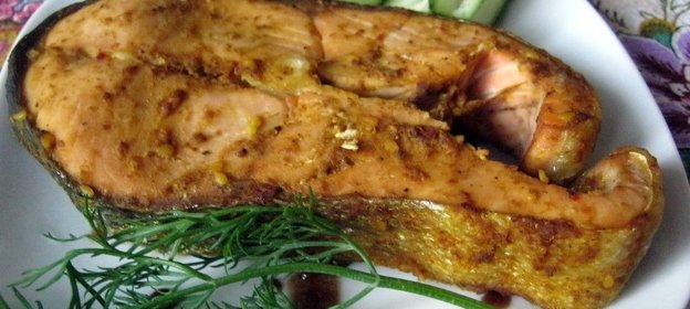 Стейк из кеты на пару