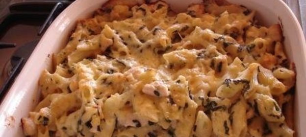 Паста со шпинатом и курица