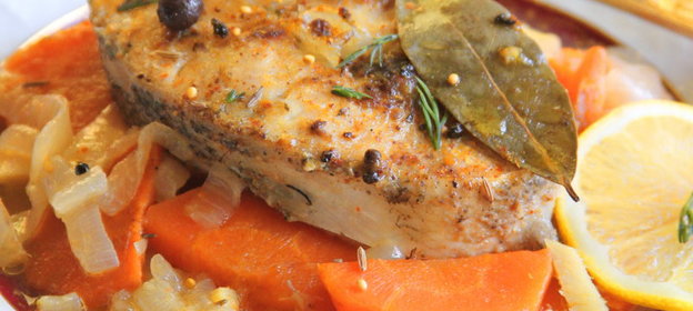 Судак в белом маринаде