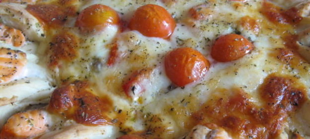 Открытый пирог с рыбой